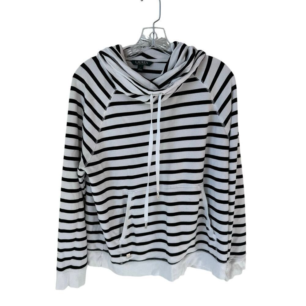 Lauren Ralph Lauren Pullover Stripe Hoodie Size Large
